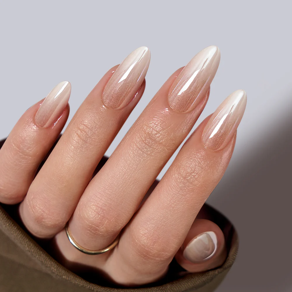 Glittering Champagne Almond Press On Nails – BTArtbox Nails